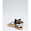 Lanvin Black Satin Bow Espadrille Sandal in Black - Lyst