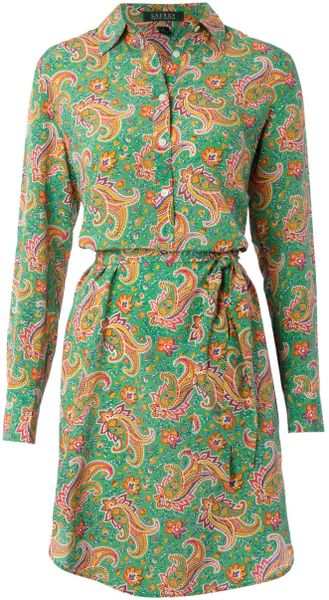 Lauren By Ralph Lauren Sana Shirt Dress in Green - Lyst