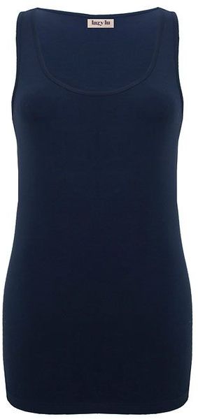 Lazy Lu Navy Basic Vest in Blue (navy) - Lyst