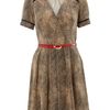 Little Mistress Belted Leopard Print Dress in Beige (leopard) - Lyst