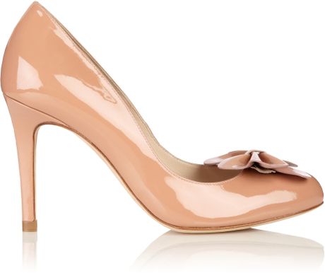 Lk Bennett Scalloped Trim Court with Bow in Beige (rose) - Lyst