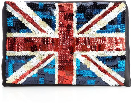 Lulu Guinness Felicity Union Jack Clutch Bag in Multicolor (multi-coloured) - Lyst