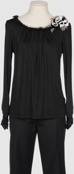 Maria Grazia Severi Long Sleeve Tshirt in Black - Lyst