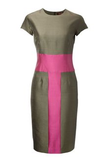 Max Mara Studio Klausen Silk Mix Colour Block Dress - Lyst