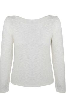 Minuet Petite Ivory Slub Slash Neck Jumper - Lyst