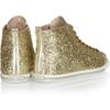 Miu Miu Glittered Leather Hightop Sneakers in Gold - Lyst