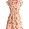 Modcloth Chance Of Sunshowers Dress in Beige (red) - Lyst