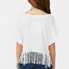 Nasty Gal Fringe Crop Tee Ivory in White (ivory) - Lyst