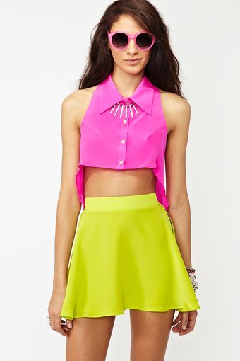 Nasty Gal Silk Circle Skirt - Lyst