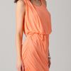 Obakki Helena Sleeveless Draped Dress in Orange - Lyst