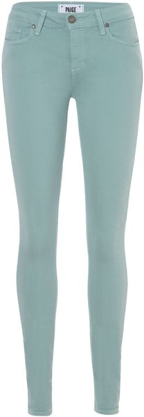 Paige Mid Rise Verdugo Ankle Skinny Jean in Blue (mint) - Lyst