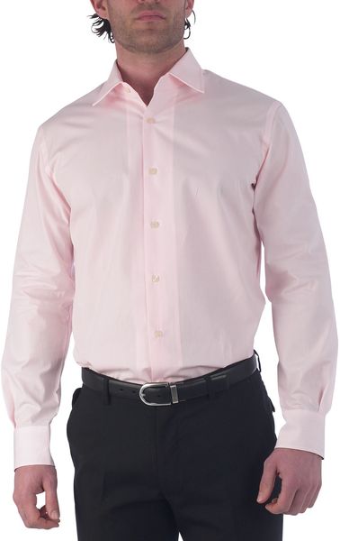 Paul Smith Long Sleeved Slim Fit Poplin Shirt in Pink for Men - Lyst