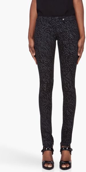 Preen Line Grey Black Leopard Print Pants - Lyst