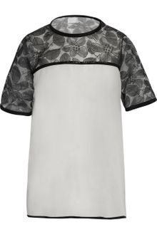 Richard Nicoll Florallace and Silk chiffon Top - Lyst