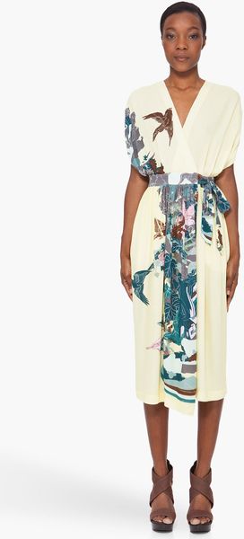  Yellow Bird Lady Wrap Dress 