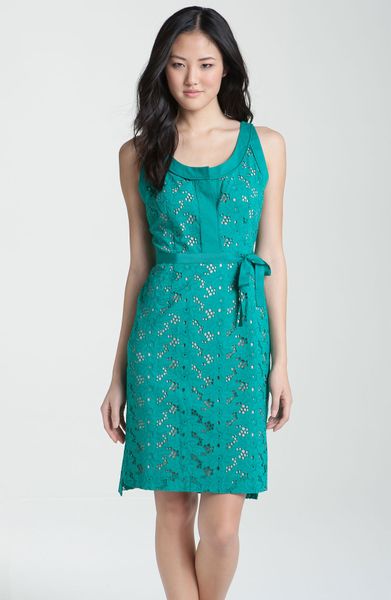 T Tahari Jessie Sleeveless Dress in Green (surf break) - Lyst