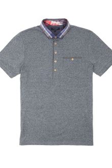 Ted Baker Woven Collar Polo Tshirt - Lyst