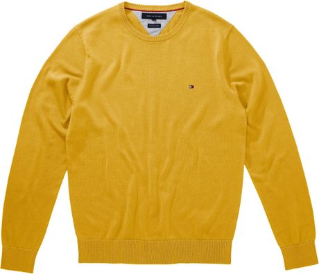 Tommy Hilfiger Pacific Crew Neck Jumper in Yellow for Men - Lyst
