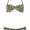 Topshop Black Petal Bandeau Bikini in Multicolor (black) - Lyst