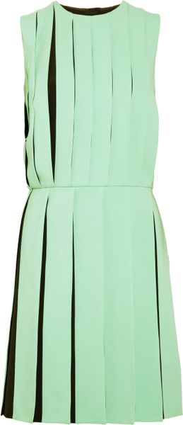 Versus Pleated Crepe Dress in Green (mint) - Lyst