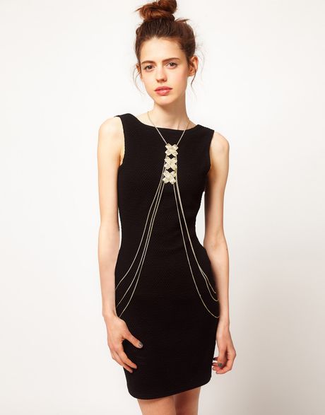 Asos Asos Criss Cross Body Harness in Gold - Lyst