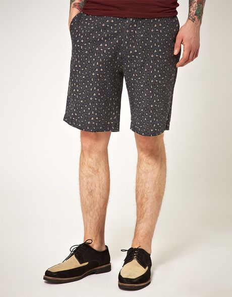 Asos Asos Leopard Print Shorts in Gray for Men (grey) - Lyst
