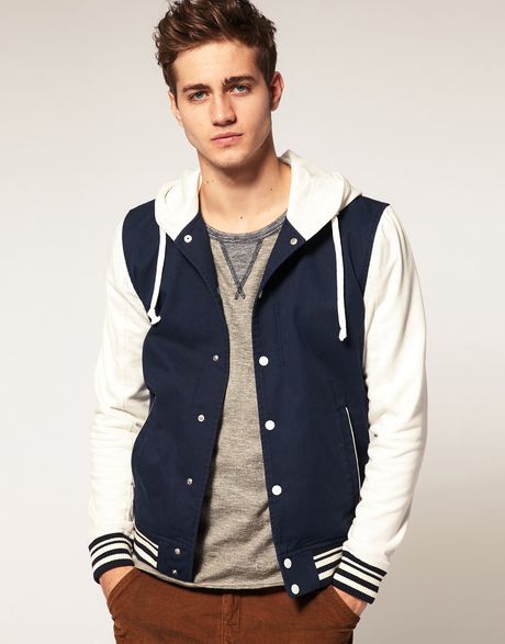 Asos Varsity Jacket in Blue for Men (navy) | Lyst