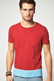 Asos T-Shirt With Colour Panel And Pocket - Lyst