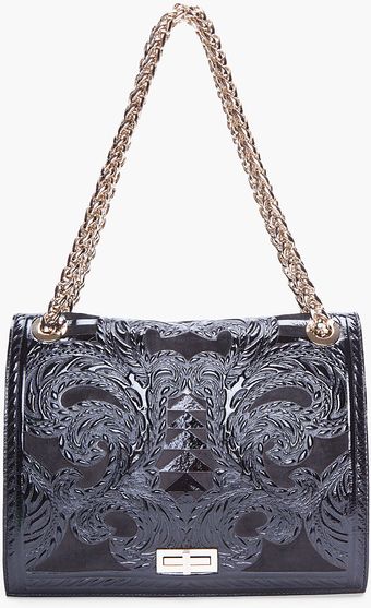 Balmain Black Ultimate Embossed Shoulder Bag - Lyst
