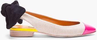 Carven Beige Bow Back Flats - Lyst