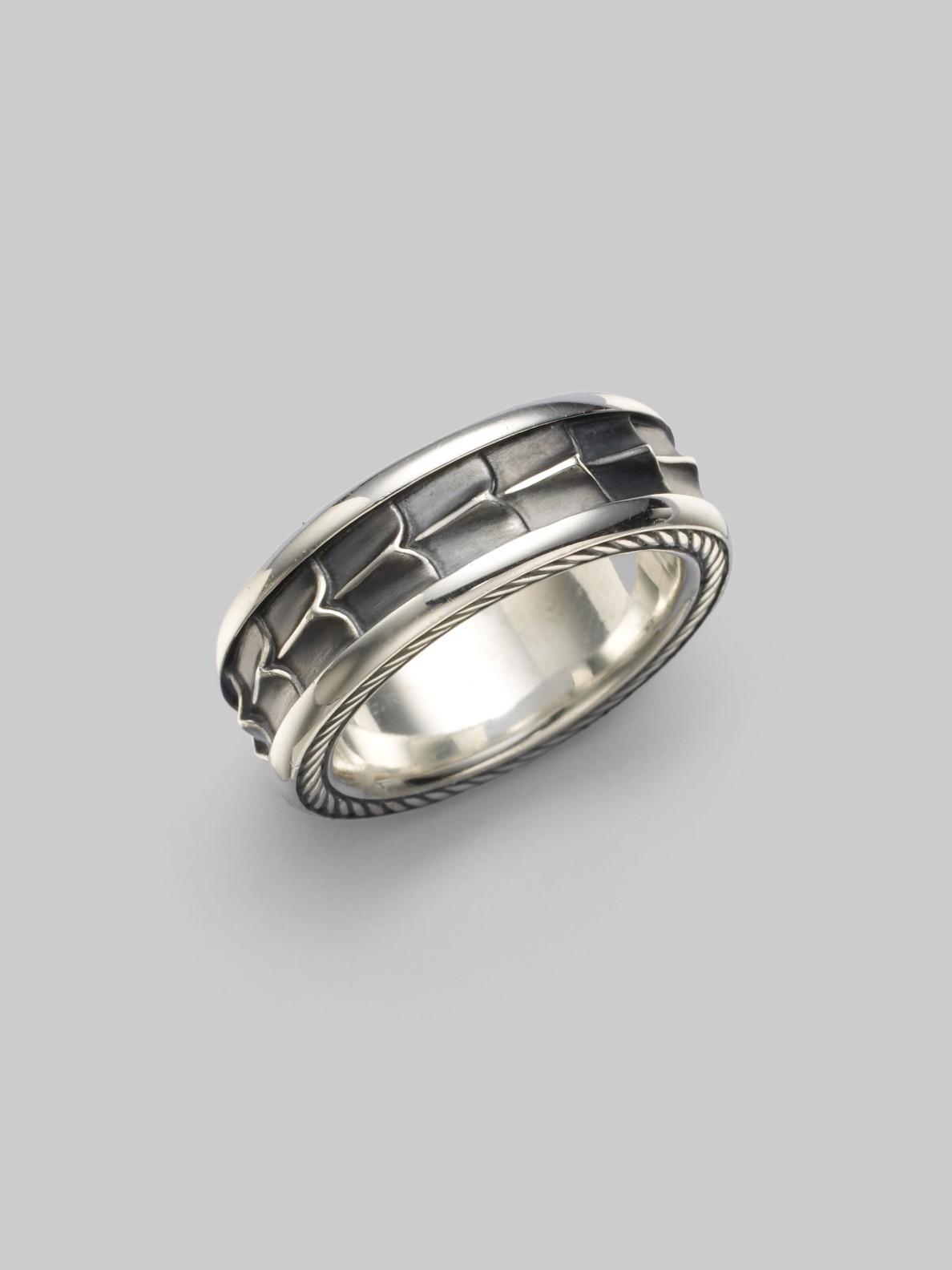 David Yurman Silver Armory Band Ring in Silver for Men Lyst
