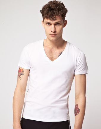 Diesel T-shirts Diesel Deep Vneck Tshirt - Lyst