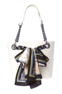 DKNY Patent Small Shopper Bag with Scarf - Lyst