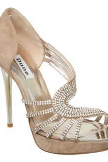 Dune Hearty Asymetric Swirl Diamante Sandals - Lyst