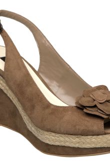 Episode Globe E Hessian Wedge Flower Slingback Sandals - Lyst