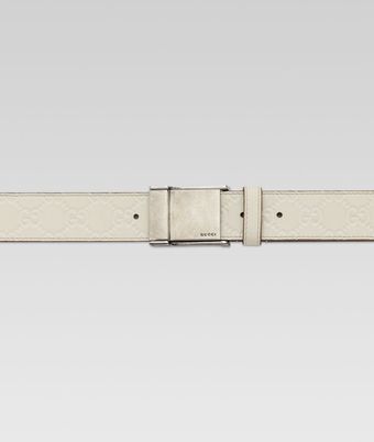 Gucci Adjustable Plaque Belt Ice - Lyst