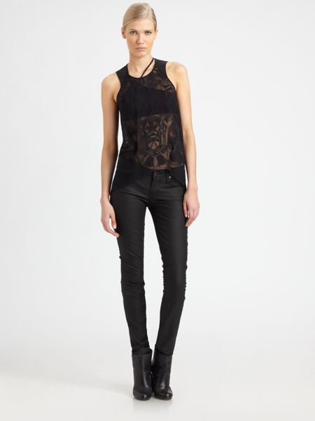 Helmut Lang Spider Burnout Tank Top in Black - Lyst