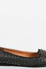 Jeffrey Campbell Martini Studded Flat with Spikes Black
