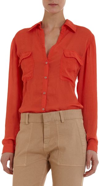 L'agence Chest Pocket Blouse in Red - Lyst
