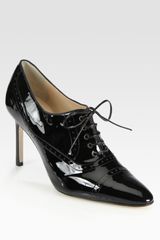 Manolo Blahnik Patent Leather Laceup Oxfords