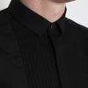 Neil Barrett Slim Fit Pleat Shirt in Black for Men - Lyst