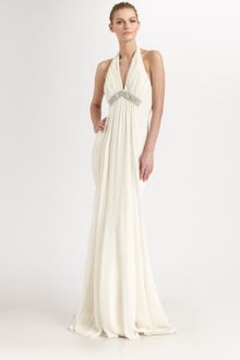Notte By Marchesa Silk Halter Gown - Lyst