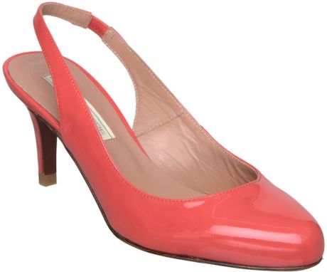 Pied A Terre Andesa Mid Heel Slingback Sandals in Pink (coral) | Lyst