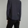 Pied A Terre Silk Polka Dot Tie Neck Blouse in Black (navy) - Lyst
