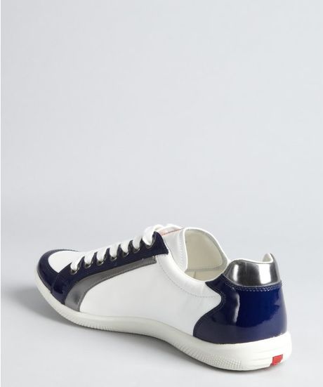 blue and white striped sneakers