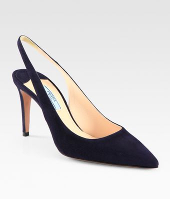  Suede Slingback Point Toe Pumps 