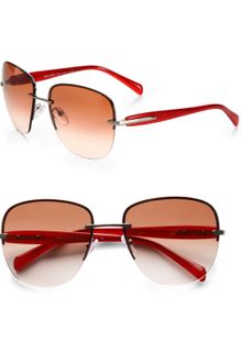 Prada Square Rimless Sunglasses - Lyst