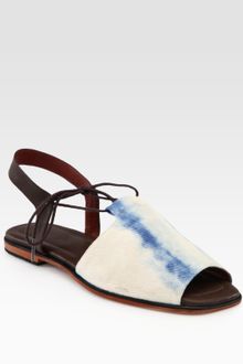 Rachel Comey Kiefer Tiedyed Canvas and Leathertrim Slingback Sandals - Lyst