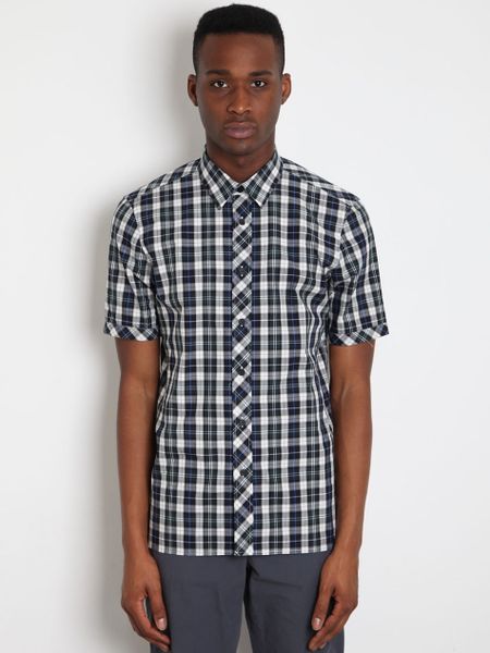 Raf Simons Raf Simons Mens Check Short Sleeve Shirt in Black for Men - Lyst