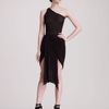 Rick Owens Draped Jersey Skirt in Black - Lyst